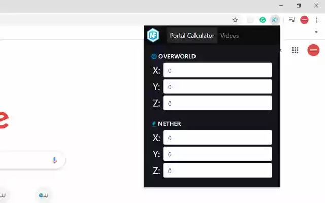 Nether Portal Calculator for Minecraft from Chrome web store to be run with OffiDocs Chromium online Nether Portal Calculator for Minecraft from Chrome web store to be run with OffiDocs Chromium online