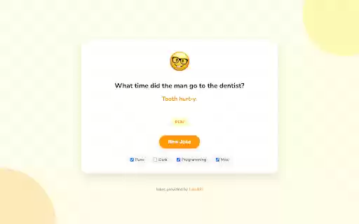 New Joke Tab from Chrome web store to be run with OffiDocs Chromium online New Joke Tab from Chrome web store to be run with OffiDocs Chromium online