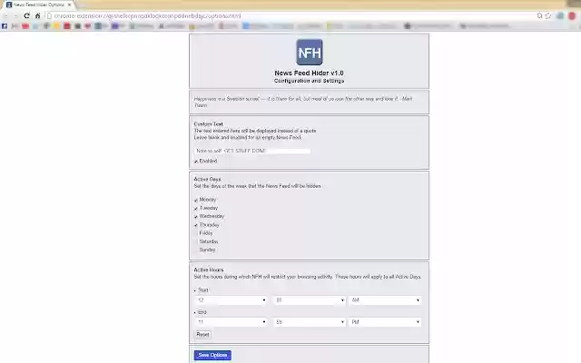 News Feed Hider from Chrome web store to be run with OffiDocs Chromium online News Feed Hider from Chrome web store to be run with OffiDocs Chromium online