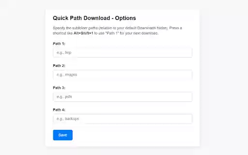 Next Download Path Quick Select from Chrome web store to be run with OffiDocs Chromium online Next Download Path Quick Select from Chrome web store to be run with OffiDocs Chromium online