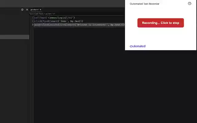 Outomated Test Recorder from Chrome web store to be run with OffiDocs Chromium online Outomated Test Recorder from Chrome web store to be run with OffiDocs Chromium online