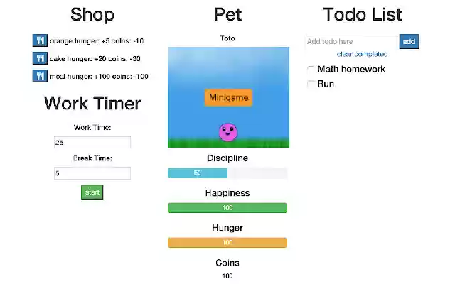 Productivity Pet from Chrome web store to be run with OffiDocs Chromium online Productivity Pet from Chrome web store to be run with OffiDocs Chromium online