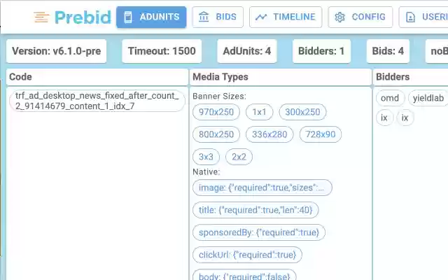 Professor Prebid from Chrome web store to be run with OffiDocs Chromium online Professor Prebid from Chrome web store to be run with OffiDocs Chromium online