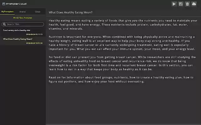 PrompterCloud from Chrome web store to be run with OffiDocs Chromium online PrompterCloud from Chrome web store to be run with OffiDocs Chromium online
