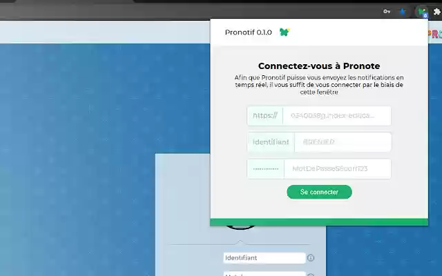 Pronotif from Chrome web store to be run with OffiDocs Chromium online Pronotif from Chrome web store to be run with OffiDocs Chromium online