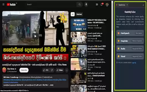 RateMyTube from Chrome web store to be run with OffiDocs Chromium online RateMyTube from Chrome web store to be run with OffiDocs Chromium online