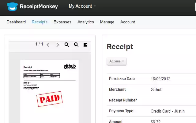 ReceiptMonkey from Chrome web store to be run with OffiDocs Chromium online ReceiptMonkey from Chrome web store to be run with OffiDocs Chromium online