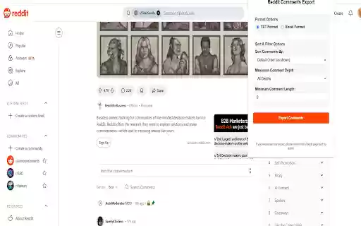Reddit Comments Export from Chrome web store to be run with OffiDocs Chromium online Reddit Comments Export from Chrome web store to be run with OffiDocs Chromium online