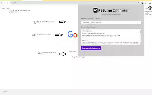 Resume Optimizer from Chrome web store to be run with OffiDocs Chromium online Resume Optimizer from Chrome web store to be run with OffiDocs Chromium online