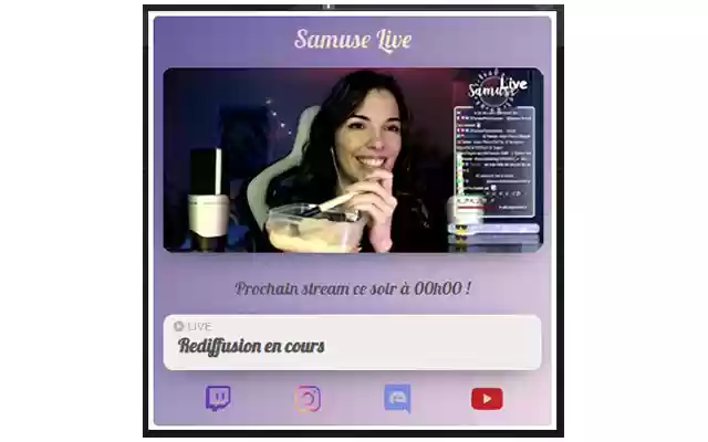 Samuse Live from Chrome web store to be run with OffiDocs Chromium online Samuse Live from Chrome web store to be run with OffiDocs Chromium online