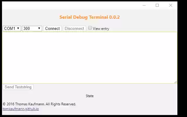 Serial Debug Terminal from Chrome web store to be run with OffiDocs Chromium online Serial Debug Terminal from Chrome web store to be run with OffiDocs Chromium online