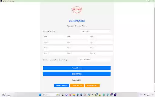 ShieldMySeed from Chrome web store to be run with OffiDocs Chromium online ShieldMySeed from Chrome web store to be run with OffiDocs Chromium online