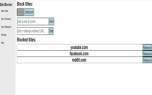 SiteBlocker Free from Chrome web store to be run with OffiDocs Chromium online SiteBlocker Free from Chrome web store to be run with OffiDocs Chromium online