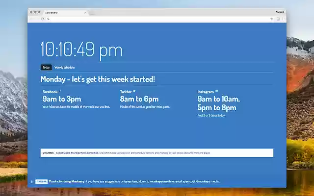 Social Media Monkeyry Dashboard from Chrome web store to be run with OffiDocs Chromium online Social Media Monkeyry Dashboard from Chrome web store to be run with OffiDocs Chromium online