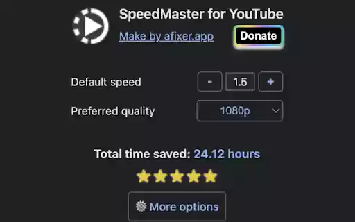 Speed Master for YouTube Video from Chrome web store to be run with OffiDocs Chromium online Speed Master for YouTube Video from Chrome web store to be run with OffiDocs Chromium online