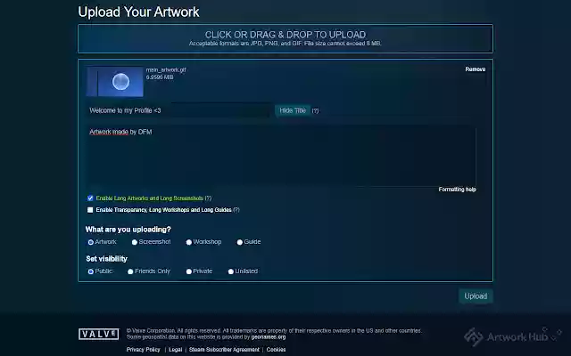 Steam Artwork Hub Essentials from Chrome web store to be run with OffiDocs Chromium online Steam Artwork Hub Essentials from Chrome web store to be run with OffiDocs Chromium online