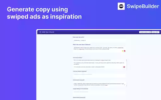 Swipebuilder Ads Swipe Extension from Chrome web store to be run with OffiDocs Chromium online Swipebuilder Ads Swipe Extension from Chrome web store to be run with OffiDocs Chromium online