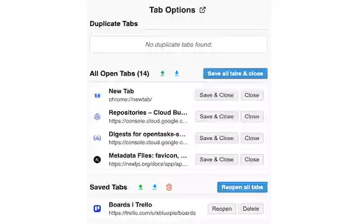 Tab Options from Chrome web store to be run with OffiDocs Chromium online Tab Options from Chrome web store to be run with OffiDocs Chromium online