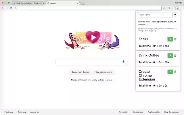 Task Time Counter from Chrome web store to be run with OffiDocs Chromium online Task Time Counter from Chrome web store to be run with OffiDocs Chromium online