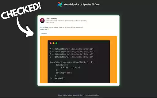 The Airflow Daily Tips from Chrome web store to be run with OffiDocs Chromium online The Airflow Daily Tips from Chrome web store to be run with OffiDocs Chromium online