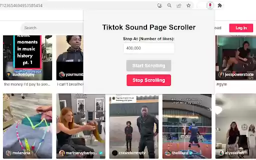 Tiktok Sound Page Auto Scroll from Chrome web store to be run with OffiDocs Chromium online Tiktok Sound Page Auto Scroll from Chrome web store to be run with OffiDocs Chromium online