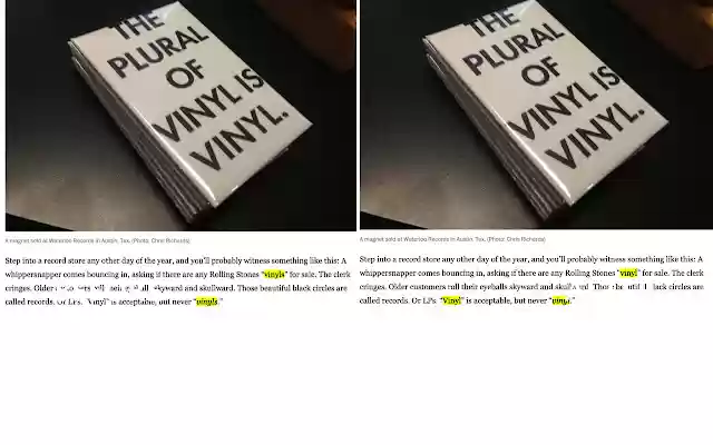 Turn the word vinyls into vinyl from Chrome web store to be run with OffiDocs Chromium online Turn the word vinyls into vinyl from Chrome web store to be run with OffiDocs Chromium online