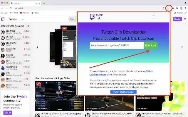 Twitch Clip Downloader Twitch To Mp4 from Chrome web store to be run with OffiDocs Chromium online Twitch Clip Downloader Twitch To Mp4 from Chrome web store to be run with OffiDocs Chromium online