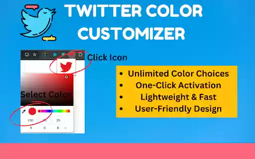 Twitter Color Customizer Unlimited Theme Options from Chrome web store to be run with OffiDocs Chromium online Twitter Color Customizer Unlimited Theme Options from Chrome web store to be run with OffiDocs Chromium online