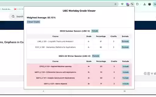 UBC Workday Grade Viewer from Chrome web store to be run with OffiDocs Chromium online UBC Workday Grade Viewer from Chrome web store to be run with OffiDocs Chromium online