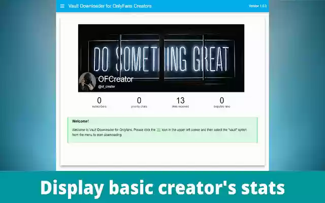 Vault Downloader for OnlyFans Creators from Chrome web store to be run with OffiDocs Chromium online Vault Downloader for OnlyFans Creators from Chrome web store to be run with OffiDocs Chromium online