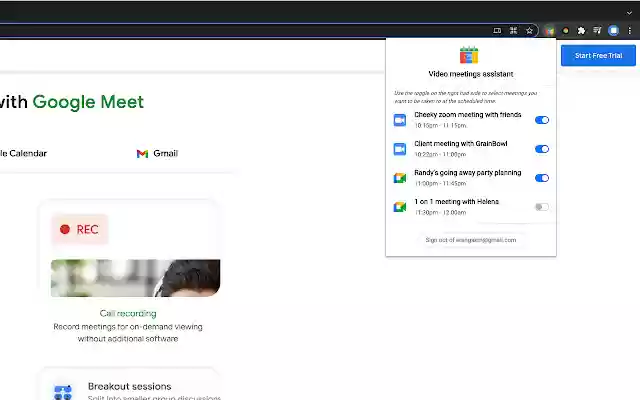 Video meetings assistant from Chrome web store to be run with OffiDocs Chromium online Video meetings assistant from Chrome web store to be run with OffiDocs Chromium online