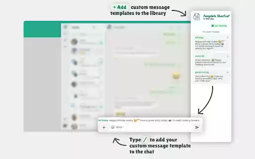 WhatsApp Template Shortcut from Chrome web store to be run with OffiDocs Chromium online WhatsApp Template Shortcut from Chrome web store to be run with OffiDocs Chromium online